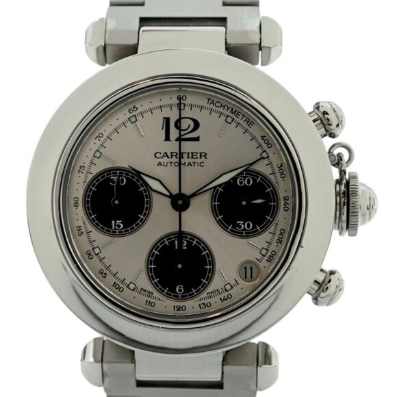 Cartier 36mm Ladies Pasha Chronograph Panda Automatic SS Watch main image 7